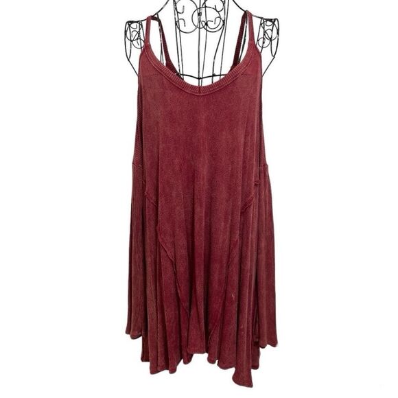 Blu Pepper maroon cold shoulder top/dress | size S - Picture 1 of 8